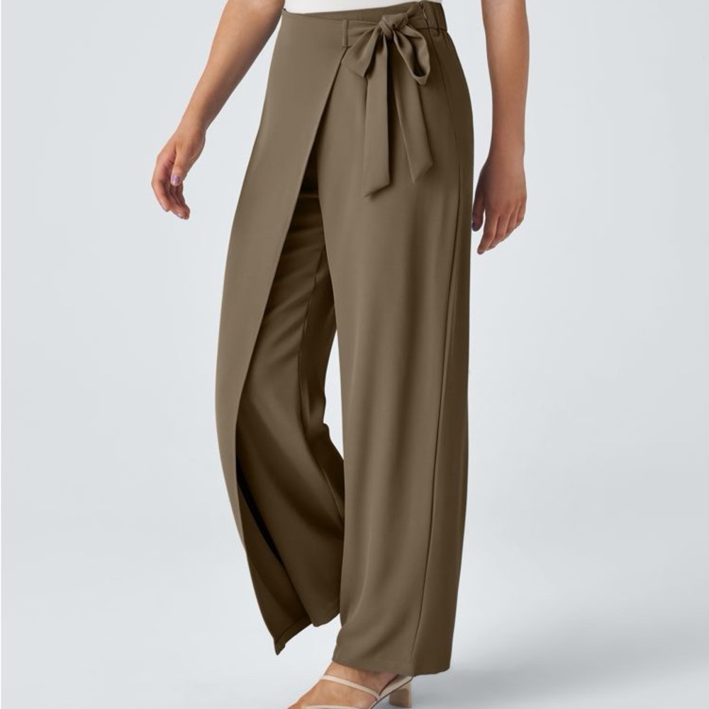 Halara Flex™ High Waisted Tie Side Wide Leg Work Pants Size Small - Picture 5 of 6